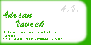adrian vavrek business card